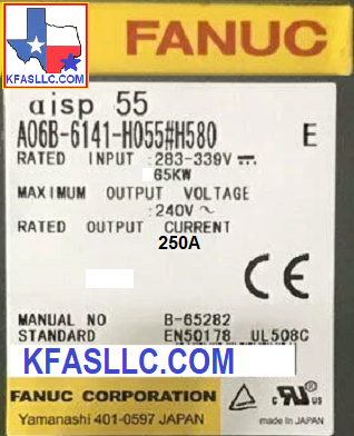 A06B-6141-H055#H580 A06B6141H055H580 Fanuc Alpha-i Spindle